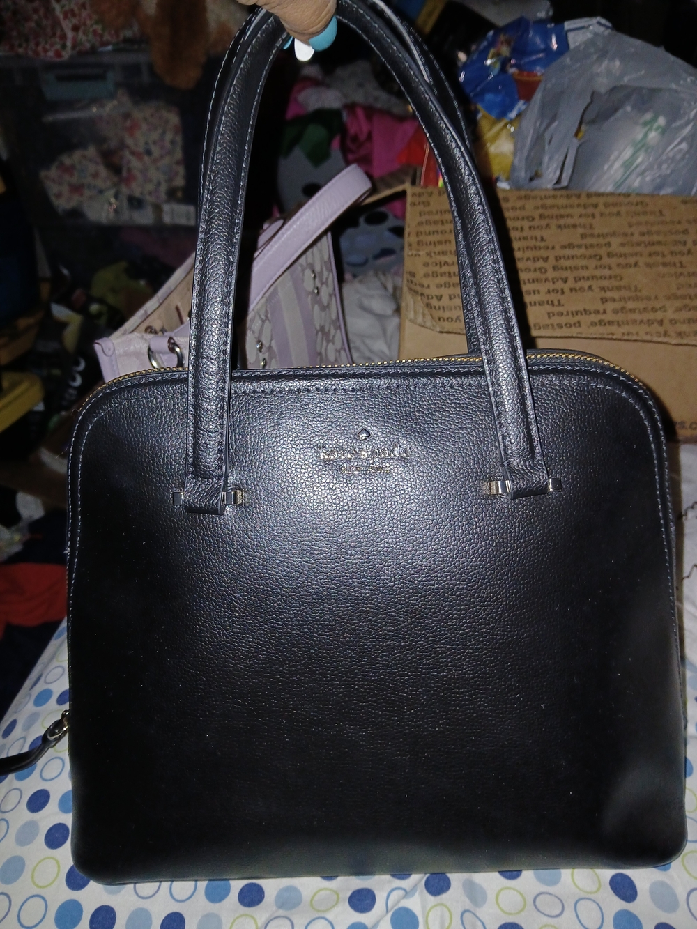 kate spade Black Leather Dome Satchel